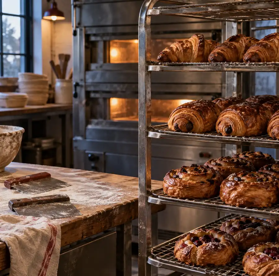 Illustration of bakeries equipment and workspace
